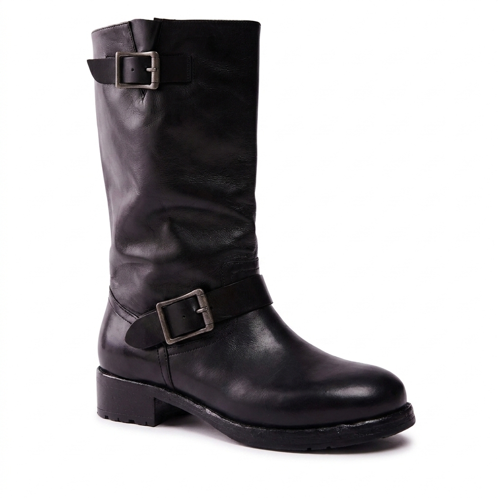 NEW FREE PEOPLE ride or die engineer boots in black